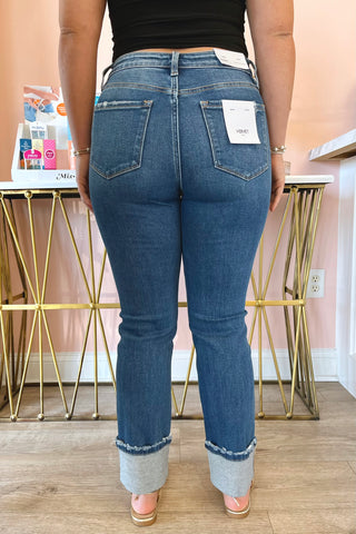 Kayla Cuffed Straight-Leg Jean