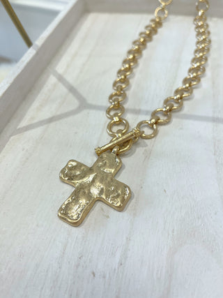 Cross Toggle Necklace - Boutique EllaPar