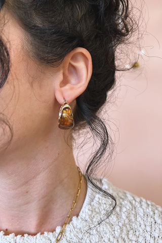 Mela Marble Hoops - Boutique EllaPar