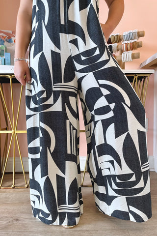 Lindsey Abstract Jumpsuit - Boutique EllaPar