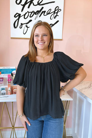 Lainey Gathered Blouse - Boutique EllaPar