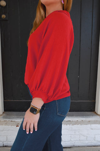 Valerie V-Neck Blouse - Boutique EllaPar