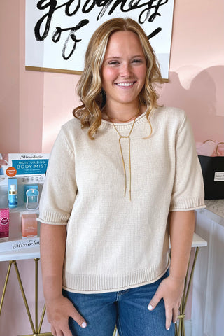 Mia Half-Sleeve Knit Top