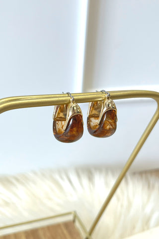 Mela Marble Hoops - Boutique EllaPar