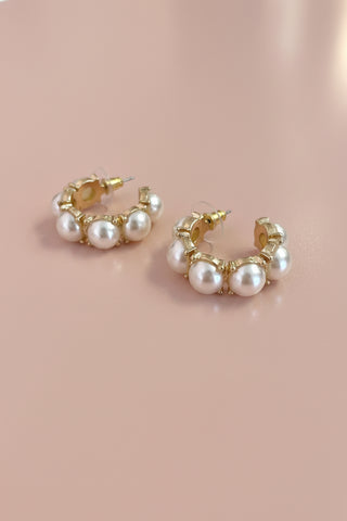 Regal Pearl Hoops