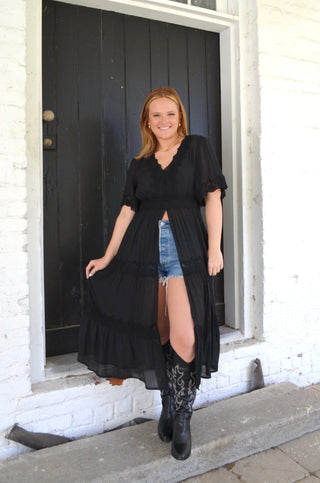 Midnight Lace Duster - Boutique EllaPar
