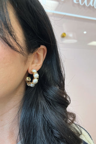 Regal Pearl Hoops