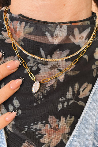 GD Tennis Necklace - Boutique EllaPar