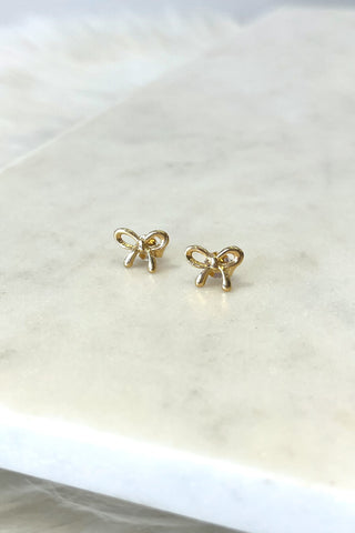 18K Baby Bow Studs - Boutique EllaPar