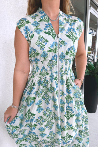 Bethany Zip-Front Midi Dress - Boutique EllaPar
