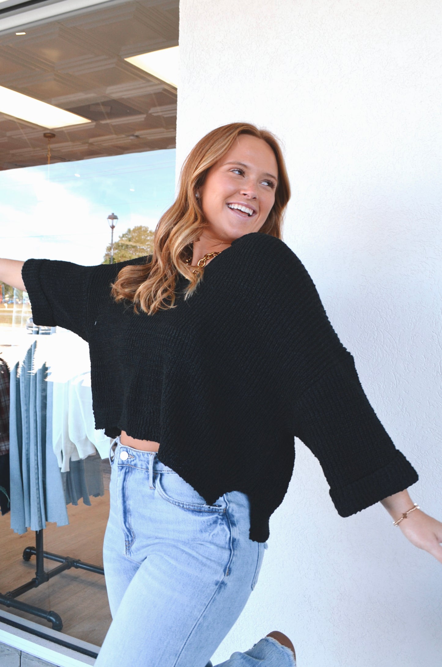 Landon Split-Neck Sweater