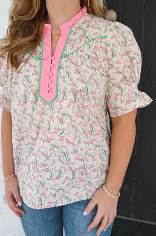 Ginny Smocked Sleeve Top - Boutique EllaPar