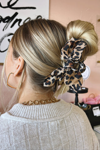 Cheetah Fabric Claw Clip