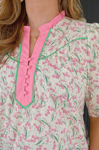 Ginny Smocked Sleeve Top - Boutique EllaPar