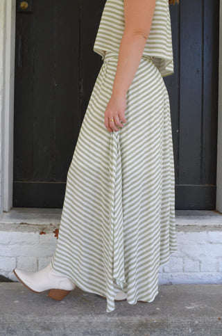 Sawyer Striped Midi Skirt - Boutique EllaPar