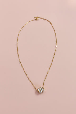 18K SS Barrel Necklace