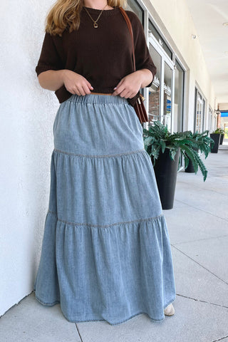Darcy Tiered Denim Skirt