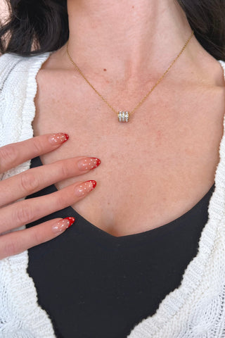 18K SS Barrel Necklace
