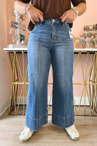 Pintuck Mid-Rise Jean