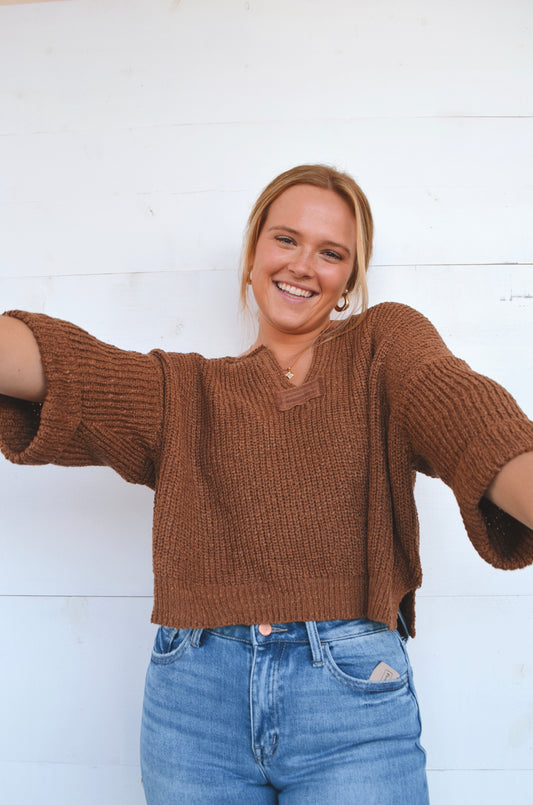 Landon Split-Neck Sweater