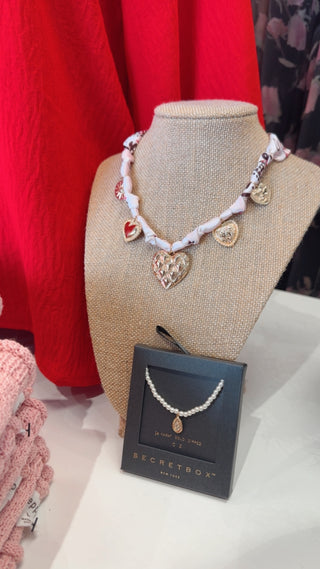 Lottie Heart Charm Scarf - Boutique EllaPar