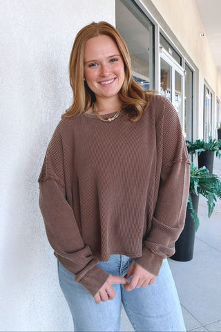 Wren Oversized Waffle Top