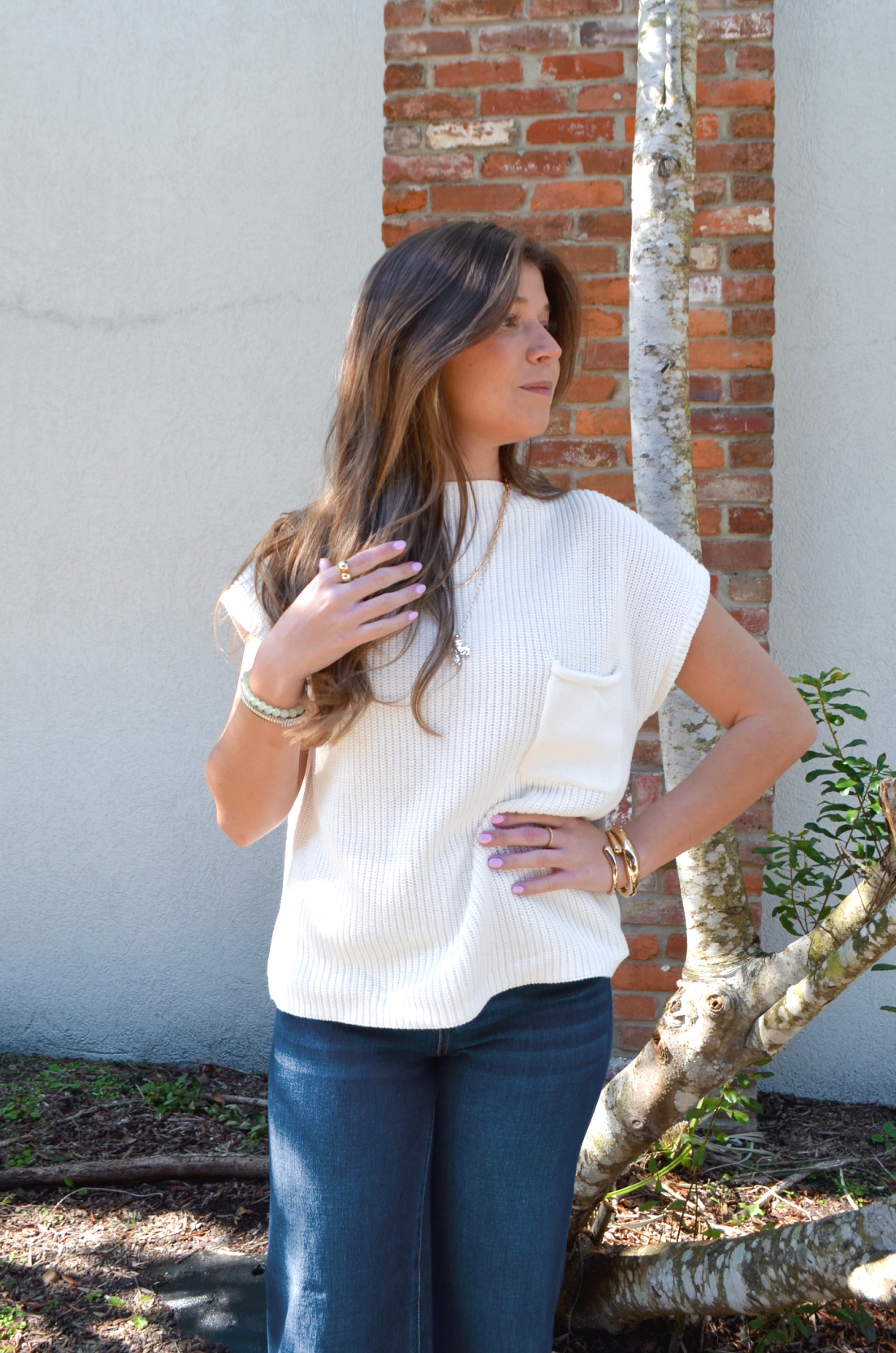 Beckah Sleeveless Sweater - Boutique EllaPar