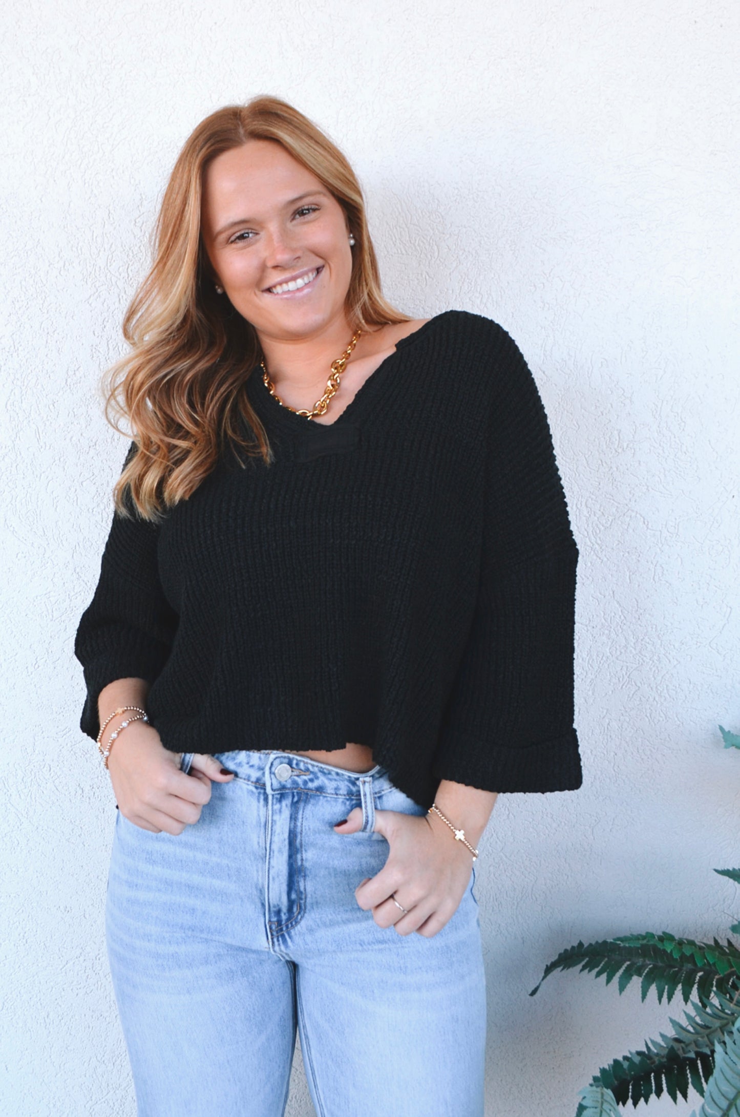 Landon Split-Neck Sweater