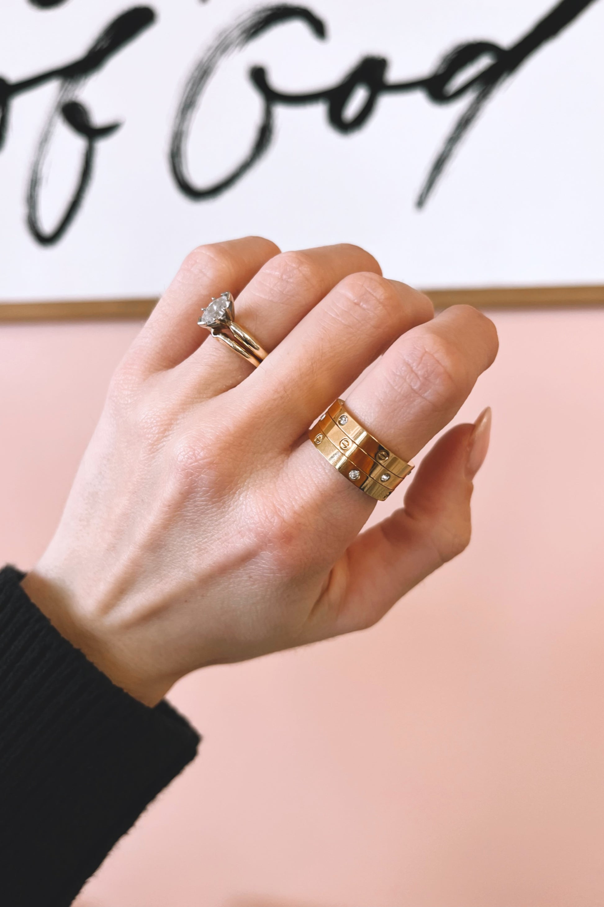 SS Pave Ring Set - Boutique EllaPar