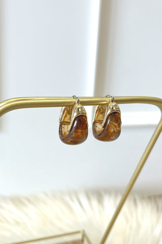 Mela Marble Hoops - Boutique EllaPar