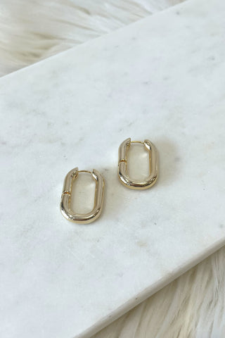 18K Oval Hoops - Boutique EllaPar