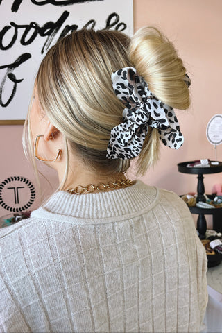 Cheetah Fabric Claw Clip