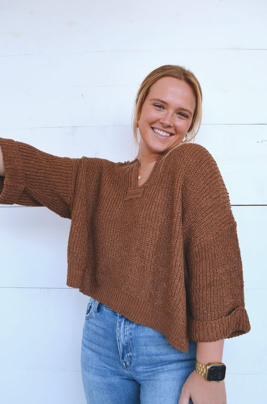 Landon Split-Neck Sweater
