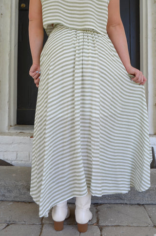 Sawyer Striped Midi Skirt - Boutique EllaPar
