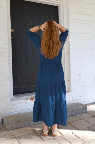 Della Denim Midi Dress - Boutique EllaPar