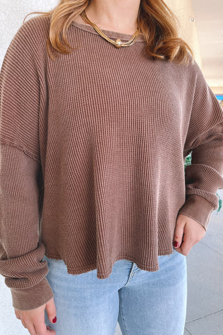 Wren Oversized Waffle Top