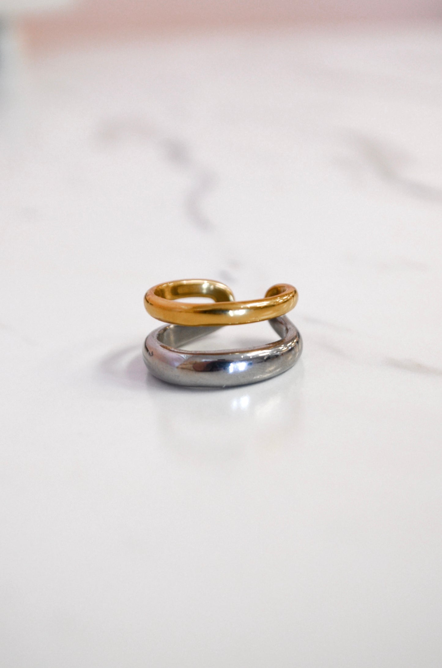SS 2-Tone Ring - Boutique EllaPar