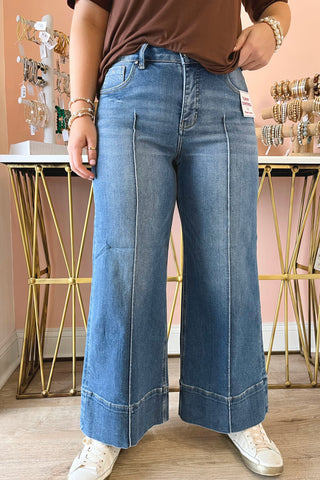 Pintuck Mid-Rise Jean
