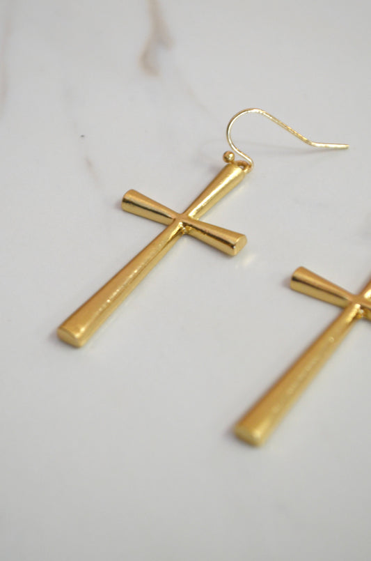 Risen Cross Earrings