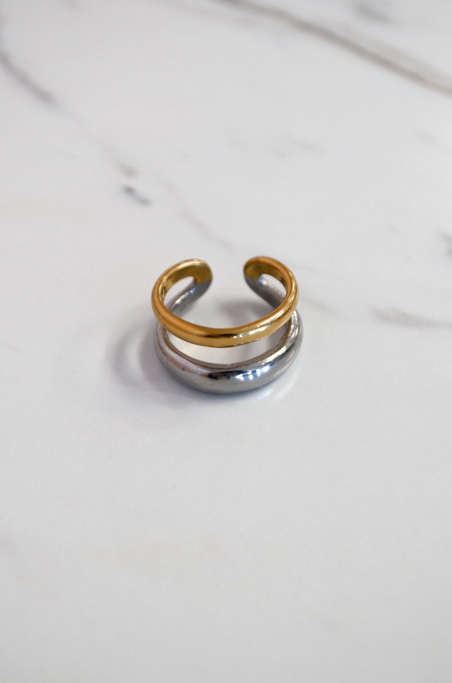 SS 2-Tone Ring - Boutique EllaPar