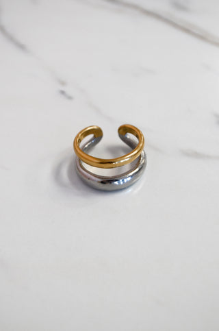 SS 2-Tone Ring - Boutique EllaPar