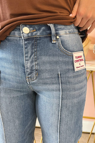Pintuck Mid-Rise Jean