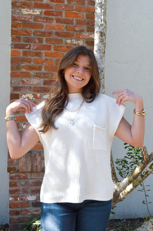 Beckah Sleeveless Sweater - Boutique EllaPar