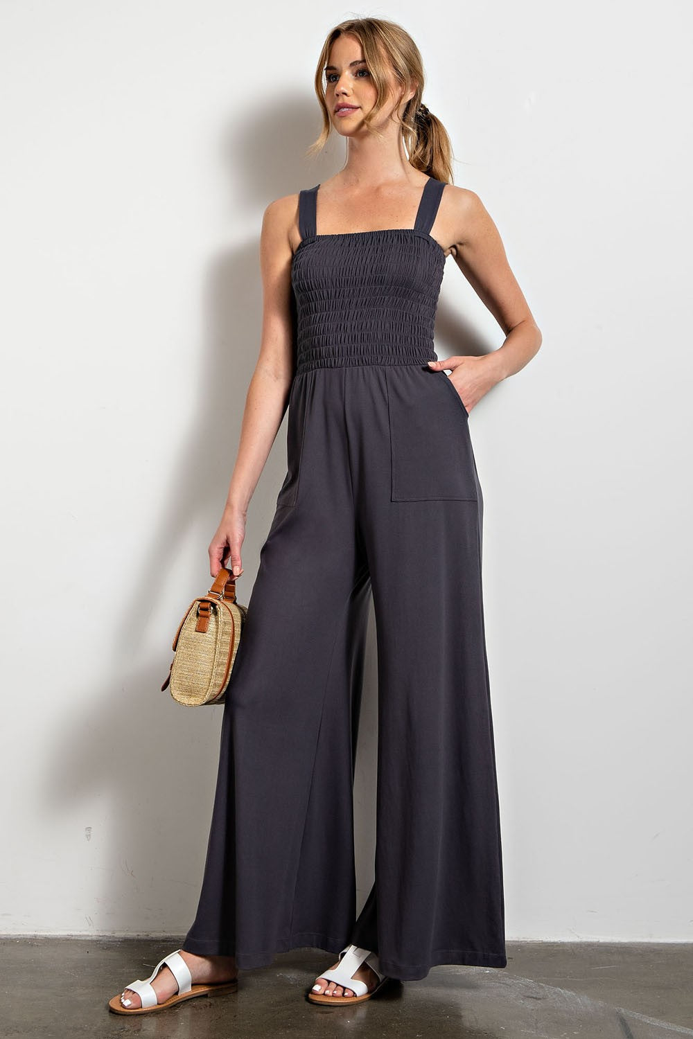 Smocked Buttery Jumpsuit