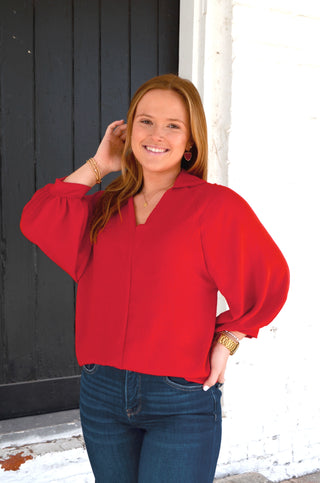 Valerie V-Neck Blouse - Boutique EllaPar