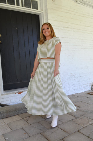 Sawyer Striped Crop Top - Boutique EllaPar