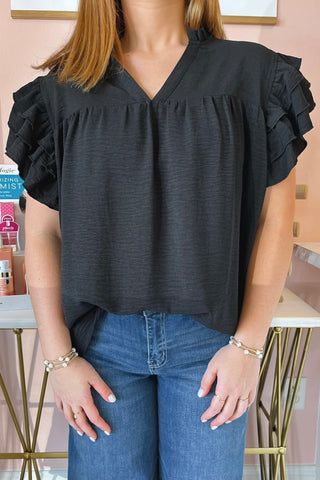 Kimmy Ruffle Top - Boutique EllaPar