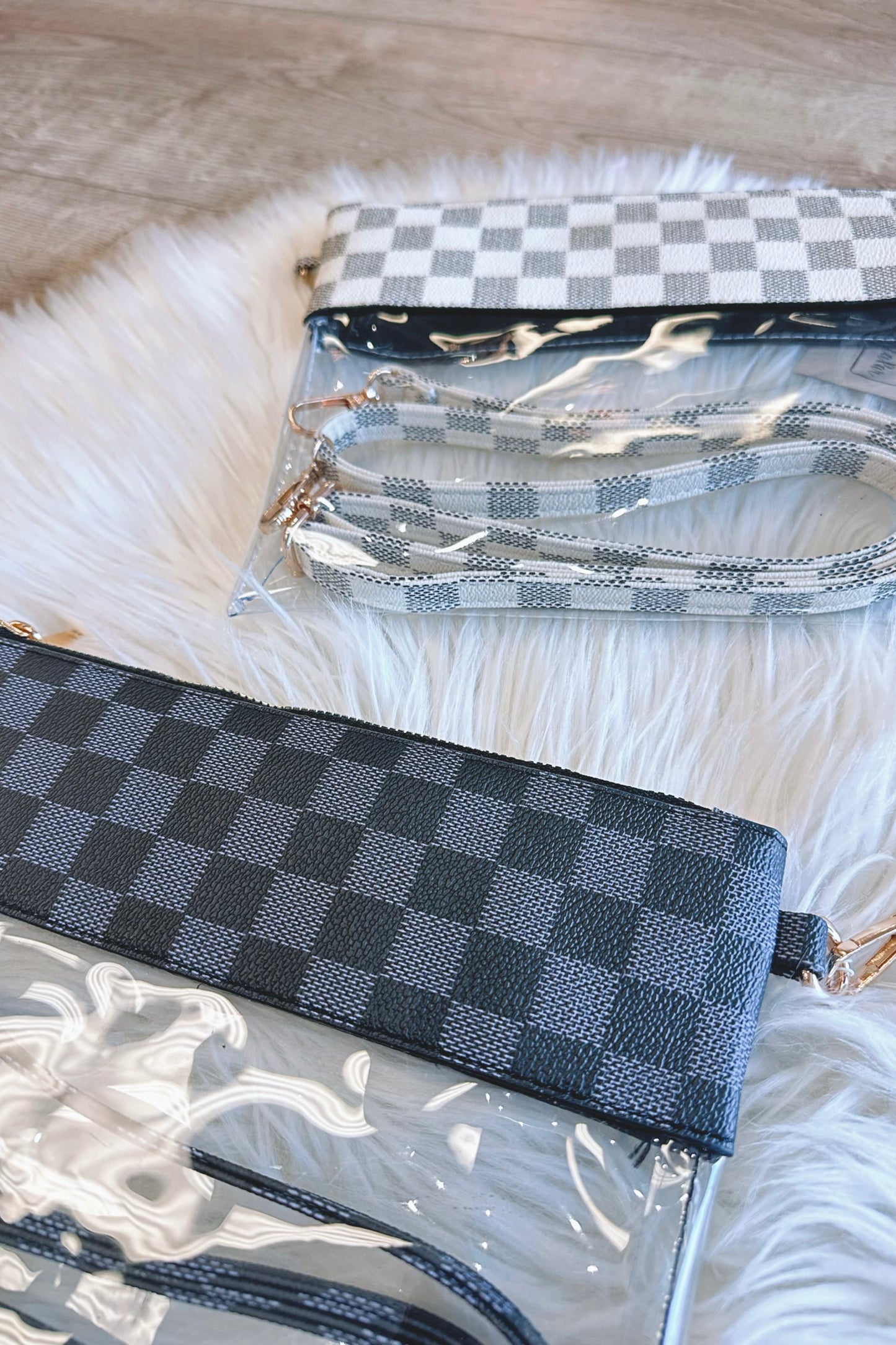 Clear Checker Crossbody