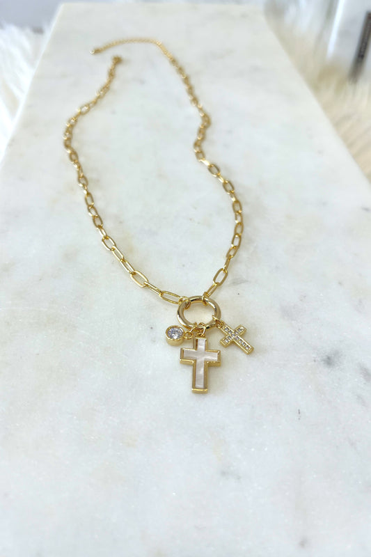 Larson Cross Necklace - Boutique EllaPar