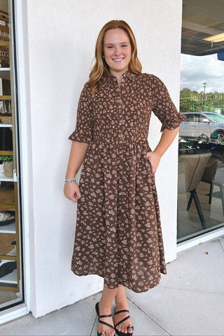 Maeve 1/2 Sleeve Midi Dress